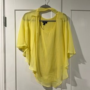 Alyx brand sheer shirt in yellow, size Large